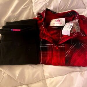 Justice- adorable shirt with leggings brand new never worn tags still on
